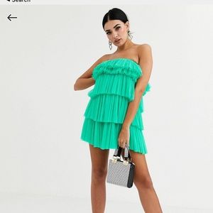 ASOS tiered ruffled mini dress